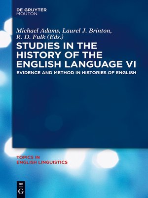 cover image of Studies in the History of the English Language VI